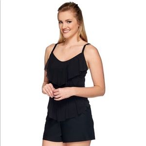St. Tropez Mesh 3-Tiered Tankini Swimsuit NEW S:14